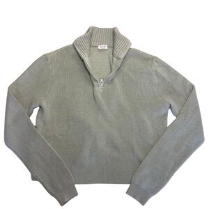 John Galt Green Quarter-Zip Sweater